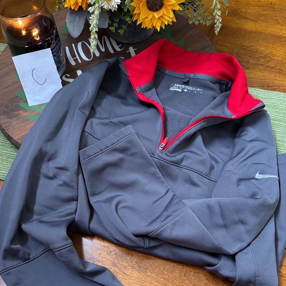 Nike Kids Gray and Red Pullover